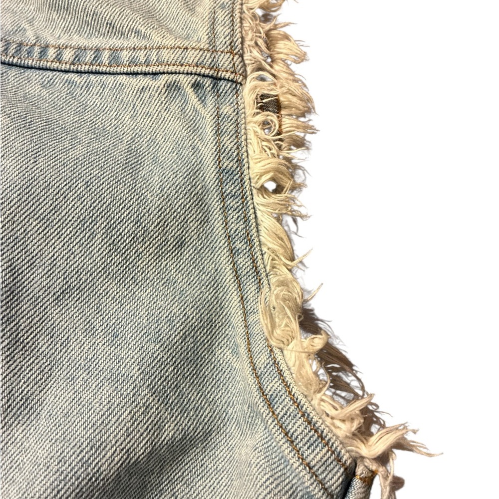 Vintage Denim Republic Harley Davidson Patch Biker Vest Women's Medium - Picture 9 of 10